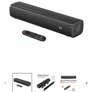 BT Black Soundbar with Remote